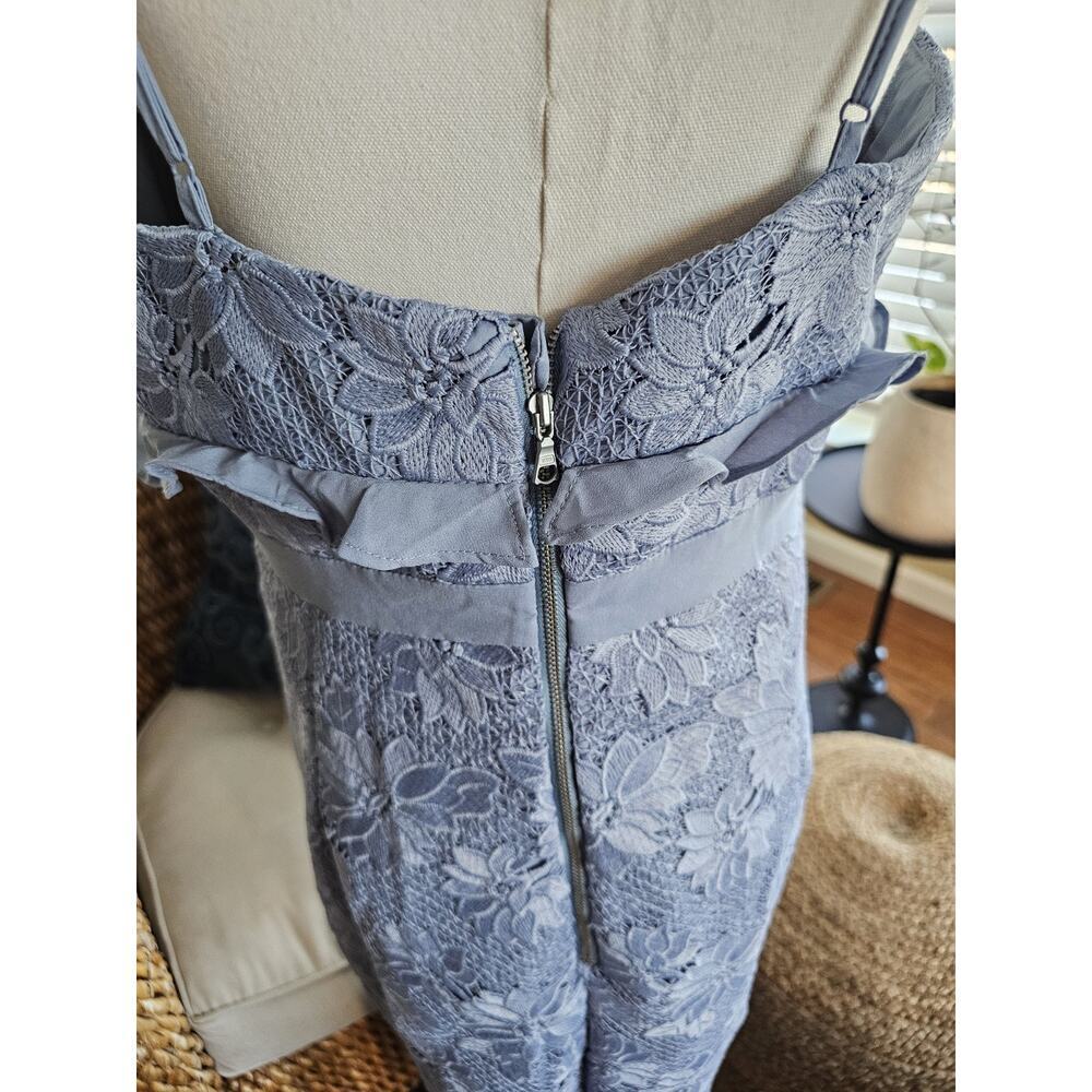 Bardot Vienna Lace Overlay Dress Dusty Blue Size 10 EUC - Picture 6 of 10